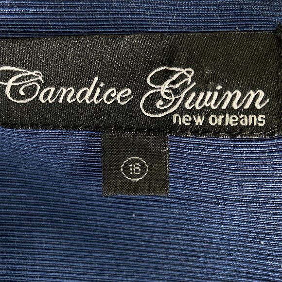 CANDICE GWINN Fit + Flare Beaded Eva Marie Cocktail Dress 16 L - Picture 4 of 9